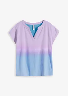T-shirt col tunisien à effet ombré dye, bonprix