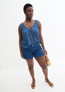 Jeansshorts, Mid Waist, gestreift, John Baner JEANSWEAR