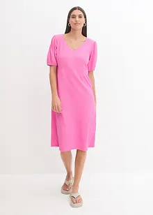 Robe en jersey longueur genou en matière texturée, bonprix