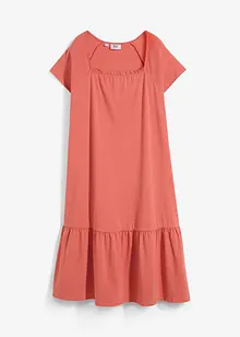 Robe en jersey coton avec détail décolleté et manches papillon, longueur genou, bonprix