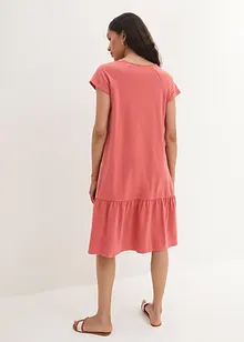 Robe en jersey coton avec détail décolleté et manches papillon, longueur genou, bonprix