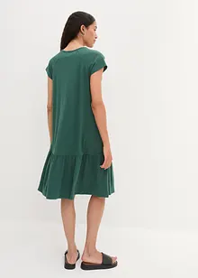 Baumwoll-Jerseykleid mit Ausschnittdetail und Flügelärmeln, knieumspielend, bonprix