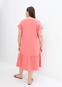 Baumwoll-Jerseykleid mit Ausschnittdetail und Flügelärmeln, knieumspielend, bonprix