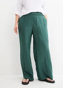 Pantalon à taille élastiquée en crêpe de viscose fluide, bonprix