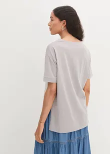 Oversize Baumwoll-T-Shirt mit Seitenschlitzen, bonprix