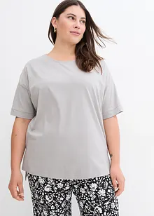 Oversize Baumwoll-T-Shirt mit Seitenschlitzen, bonprix