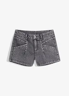 Short en jean avec empiècement à rivets, bonprix