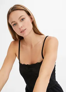 Chemise de nuit à bretelles spaghetti et empiècement en dentelle, bonprix