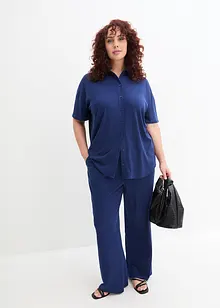 Shirt-Bluse mit Rippstruktur und Knopfleiste, bonprix