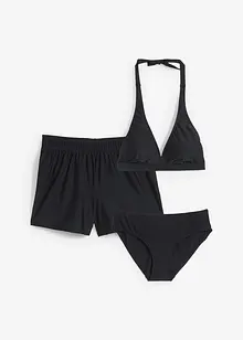 Bikini und Badeunterteil (3-tlg.Set) aus recyceltem Polyamid, bonprix