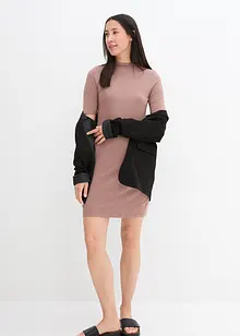 Robe en jersey à col montant, manches 1/2, bonprix