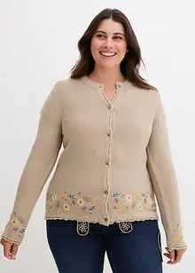 Hübsche Trachten-Strickjacke mit Stickerei, bonprix