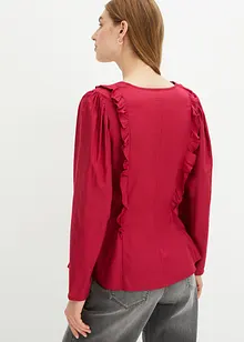 Bluse mit Volants aus fließender Viskose, bonprix