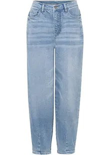 Jean barrel taille haute, coton, bonprix