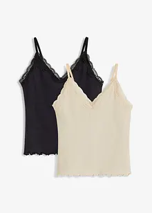 Ripp-Top aus softem Viskose-Mix (2er Pack), bonprix