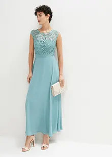 Robe longue avec empiècement dentelle, bonprix