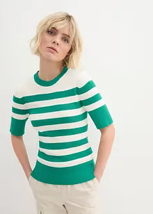 Gestreifter Feinstrickpullover, bonprix