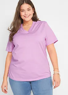 Weites Long-Shirt mit V-Ausschnitt, Kurzarm (5er Pack), bonprix
