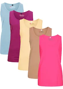 Long-Top aus reiner Baumwolle (5er Pack), bonprix