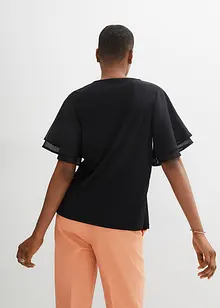 T-shirt avec manches en crêpe, bonprix