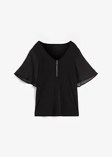 T-shirt avec manches en crêpe, bonprix