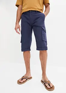Regular Fit Cargo-Long-Bermuda mit Leinen, bonprix