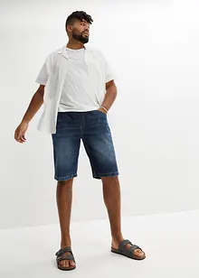 Leichte Stretch-Jeans-Schlupf-Bermuda, Slim Fit, bonprix