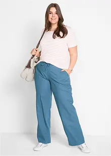 Pantalon large en lin mélangé, bonprix