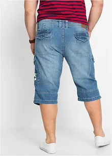 Bermuda long poches cargo en denim léger, coupe loose, bonprix
