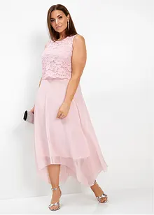 Robe premium en crêpe avec dentelle, bonprix