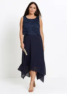 Robe premium en crêpe avec dentelle, bonprix