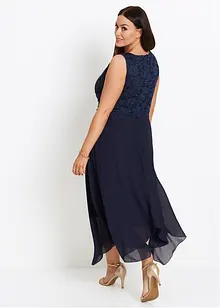 Robe premium en crêpe avec dentelle, bonprix
