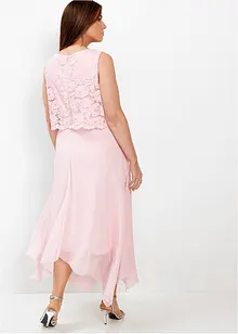 Robe premium en crêpe avec dentelle, bonprix