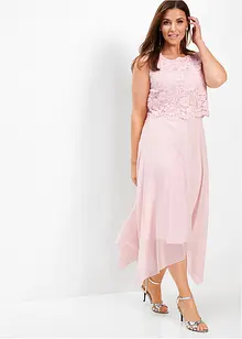 Robe premium en crêpe avec dentelle, bonprix