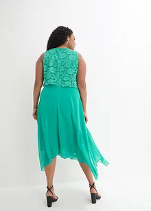 Robe premium en crêpe avec dentelle, bonprix