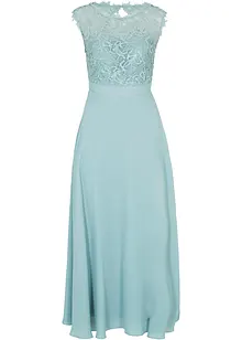 Robe longue avec empiècement dentelle, bonprix