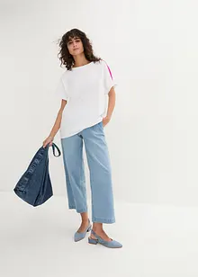 T-Shirt mit Neonstreifen aus reiner Bio-Baumwolle, bonprix