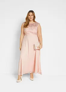Robe longue avec empiècement dentelle, bonprix