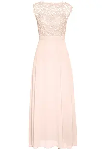 Robe longue avec empiècement dentelle, bonprix