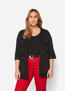 Strickjacke mit Spitze, bonprix