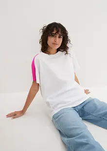 T-Shirt mit Neonstreifen aus reiner Bio-Baumwolle, bonprix