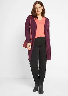 Lot de 5 T-shirts longs et amples à col V, bonprix