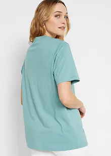 Weites Long-Shirt mit V-Ausschnitt, Kurzarm (5er Pack), bonprix