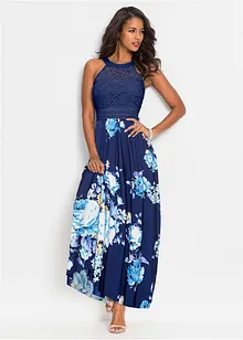 Sommer-Maxikleid mit Blumen-Print und Spitze, bonprix