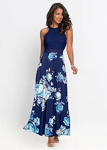 Sommer-Maxikleid mit Blumen-Print und Spitze, bonprix