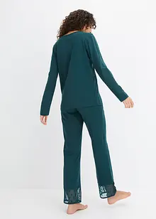 Pyjama mit Spitzeneinsatz, bonprix