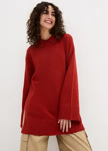 Oversize Pullover mit Turtleneck und Seitenschlitzen, bonprix