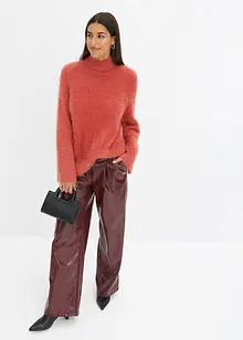 Federgarn-Pullover mit weiten Ärmeln, Boxy-Fit, bonprix