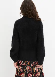 Pull boxy en fil plume à manches larges, bonprix