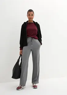 Pantalon en punto di roma à plis repassés et taille élastique, bonprix